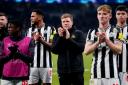 Newcastle head coach Eddie Howe, centre, has warned more VAR would “ruin” football (Owen Humphreys/PA)