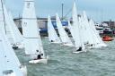 Sailing action in Bembridge Harbour at the weekend.