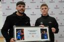 Mikey O'Sullivan received a certificate from Lee Selby after winning bronze in the world championships in Colorado