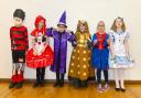 Haylands Primary School, Ryde, World Book Day 2017. From left,  Isaac Walker, Casey Baker, Jasmine Walsh, Ronny Williams, Sophia Griffiths and Lexi-jo Kennedy. Photo: IWCP Archive.