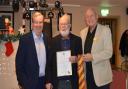 From left, IW Circle president Mal Butler, Tony Gale and Catenians national director, Roger Lillee.