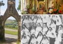 Carisbrooke Priory and nuns living there in 1926.