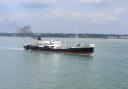 SS Shieldhall steams her way down Southampton Water.