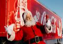 Santa and the Coca-Cola truck.