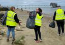 RSPCA volunteers doing a beach clean in Bembridge two weeks ago.
