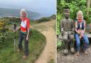 Carol Franklin-Adams during her walk around the Island coastline