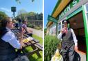 Staff at the Isle of Wight Steam Railway tucking into fish and chips.