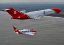 Oil Spill Response's Boeing 727 and a smaller surveillance plane