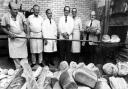Shop and bakery staff at Rashley’s in 1971. Third from left is Bert Rashley, next to him on his left, brother Eric and next to him, roundsman Edgar Read
