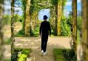 Pet Shop Boys vocalist Neil Tennant taking a stroll through Osborne House's gardens
