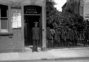 This is Newport police station in 1926. It was conveniently situated in Quay Street, just across the road from the Guildhall which was then the County Court. Next door is Newport Methodist Church.