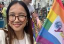 IW Youth Council chair Lianne Ponferrada on the IW Pride bus