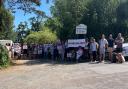 Protesters at Mornington Road car park.