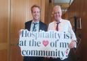 Joe Robertson MP, left, photographed at the APPG for Hospitality and Tourism