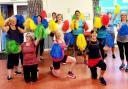 The women of the Fun Fitness aerobics group.