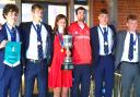 Shanklin Sandown Rowing Club's winning junior men's four, from left: Arlo Adds, Carter Horrix, Esme Walters (cox), Paris Olympics bronze medallist Matt Aldridge, Louis Sheasby and Fred Giemza-Pipe.