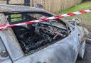 The car gutted by a fire in Sandown on the Isle of Wight.