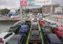 Red Funnel at Southampton berth earlier today