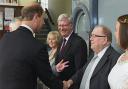 Tony Wood shaking hands with Prince Edward on a royal visit to Shanklin Theatre ten years ago.