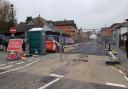 The works on Landguard Road in Shanklin at the weekend.