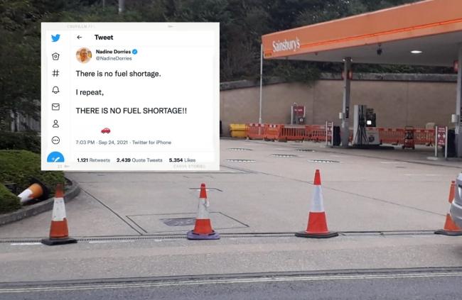 Kudos to Newport Sainsbury’s for ensuring emergency services had fuel. Inset, Nadine’s tweet.