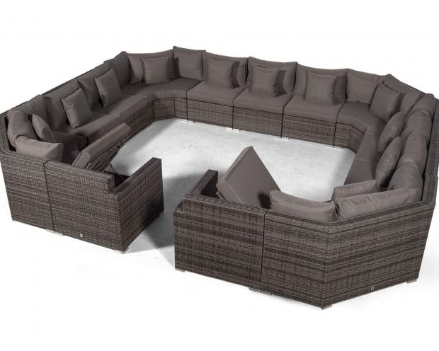 Isle of Wight County Press: Villasenor Rattan 13 - Person Seating Group with Cushions. Credit: Wayfair