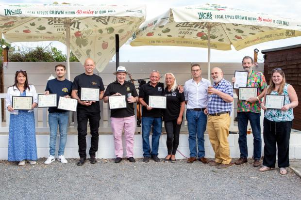 All the Isle of Wight branch of the Campaign for Real Ale (CAMRA) 2021 award winners. Photo: Paul Blackley.