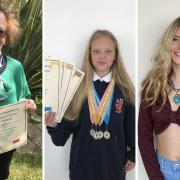 Some of the competitors who took part in the 2021 Isle of Wight Music, Dance and Drama Festival. From left, Sheila Strickland, Grace Dempsey and Lottie Paine.