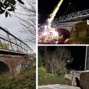 Going, going gone. The operation to move Lake's nine tonne Skew Bridge footbridge was completed overnight.