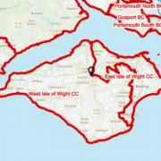 The proposal of a boundary between two new Isle of Wight constituencies.