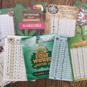Some of Catherine and her friend’s many golf scorecards from places around the Isle of Wight.