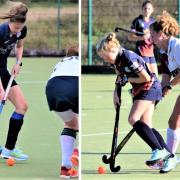 Megan Bridger, left, and Sophie Parkhouse (both pictured) were on target for the Isle of Wight Ladies' seconds against Portsmouth.