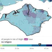 The Isle of Wight map showing 2021 Census data.
