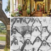 Carisbrooke Priory and nuns living there in 1926.