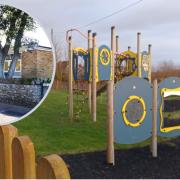 Yarmouth playpark and inset, Yarmouth CE Primary School.