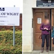 Teresa Jackman, right, appeared before an Isle of Wight Crown Court judge.