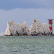 Rounding the Needles in the Round the Island Race 2023.