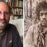 Biographer Harry Shapiro and the late, great Jimi Hendrix.