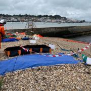 Oil response team in East Cowes.