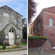 Godshill Methodist and Newport RC chapels.