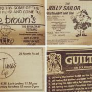 Old newspaper adverts from the early 1980s, in the County Press.