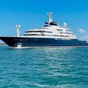 Superyacht Octopus. View from Solent Cruises.