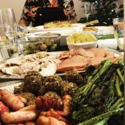 A snapshot of a previous traditional Christmas spread enjoyed by Joe's family