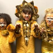 Lanesend Primary School pupils, from left: Amelia Doyle, Cristian Bade-Azbej and Esme-Lily Store, performed a routine in tribute to broadcaster and naturalist, Sir David Attenborough.