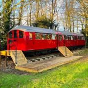 Island Line train carriage converted to holiday rental.