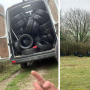 Fly-tipped tyres cleared thanks to Isle of Wight company.