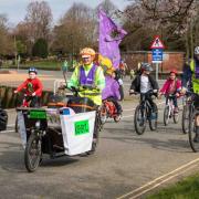 The Kidical Mass ride out in Newport on Saturday.