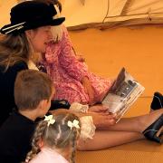 Dawn Haig-Thomas, outgoing High Sheriff, has been reading to children in schools. Here she is at the County Show reading tent.