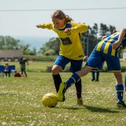 Ventnor Youth U12s girls in action.