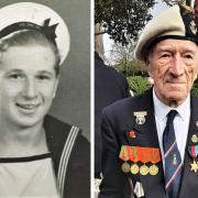 Alec Penstone in the Royal Navy as a young man and today, as a D-Day 80 national hero.